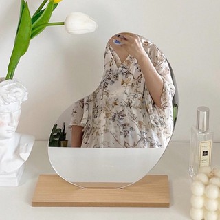 [Giá sỉ] 	Gương để bàn hình củ lạc kèm đế trang điểm gương décor gương trang trí bền đẹp