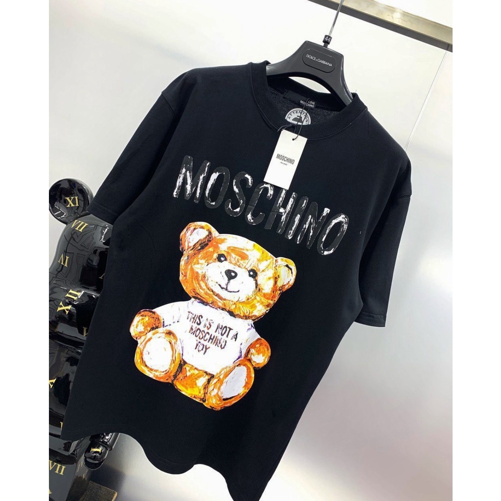 Áo Thun Hè In 3D Gấu MOSCHINO Hút Mắt Hè, Cotton Hàn Mịn Thoải Mái Hoạt Động Hè 2022