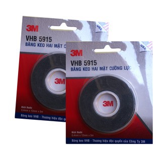 Băng keo siêu dính 3M VHB 5915 12mmx5m, 100% keo Acrylic Độ Bên Cực Cao