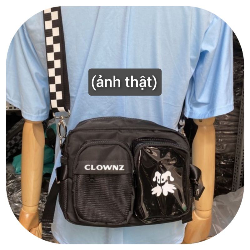 Túi đeo chéo ClownZ v4 thời trang nam nữ  đi chơi đi du lich đen giá rẻ