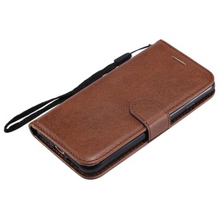 For iphone 7/8 Plain Leather Flip Wallet Stand Phone Case Cover