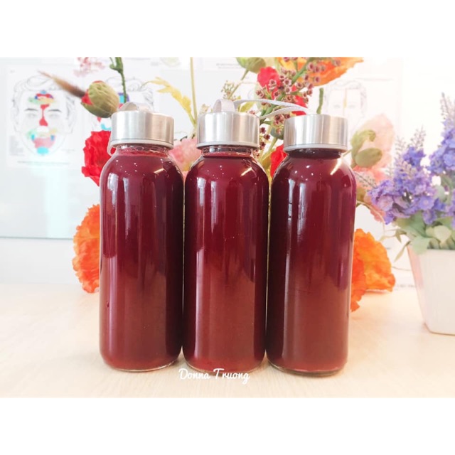 Chai thuỷ tinh đựng sữa hạt 300ml-330ml nắp dây xách, nắp nhôm