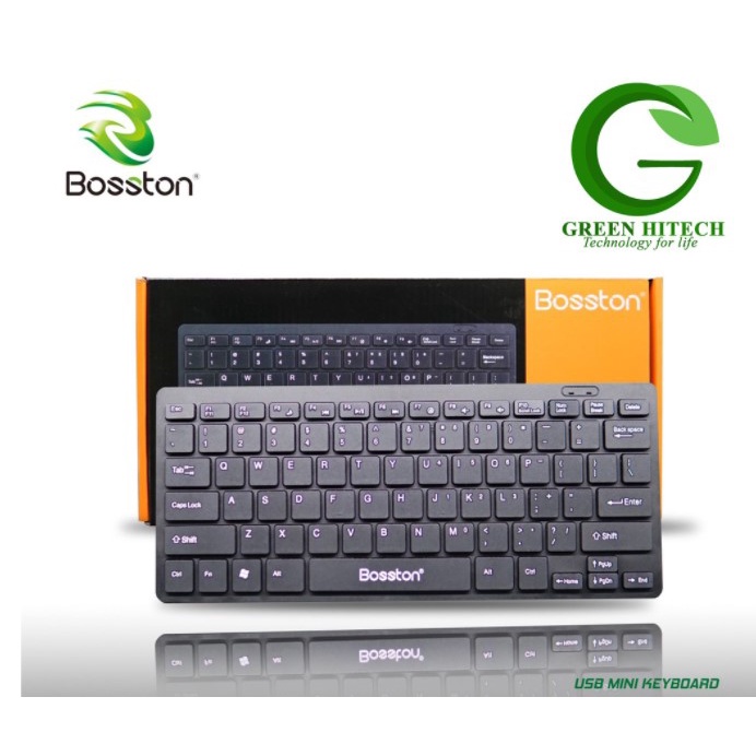 Bàn phím mini có dây Bosston 868 (Đen) Thiết kế giảm tiếng ồn / Keyboard Bosston 868 Mini