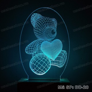 Đèn ngủ 3D hình gấu bông