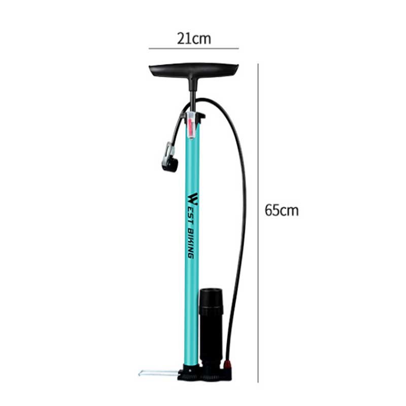 Bơm Xe Đạp, Xe Máy, Trái Banh, Bóng Bay Hợp Kim Nhôm Áp Suất Cao 160 PSI Có Đồng Hồ Thương Hiệu West Biking- Xe Đạp Plus