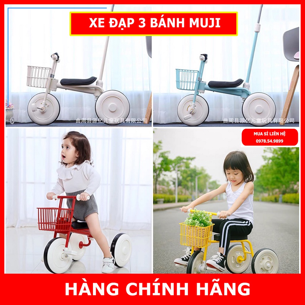 [Mã Skamls220823 Giảm 30% Đơn 200K] Xe Đạp Cho Bé Ba Bánh Từ 1 Tuổi, 3 Tuổi, Xe Đẩy Cho Bé Muji Cao Cấp