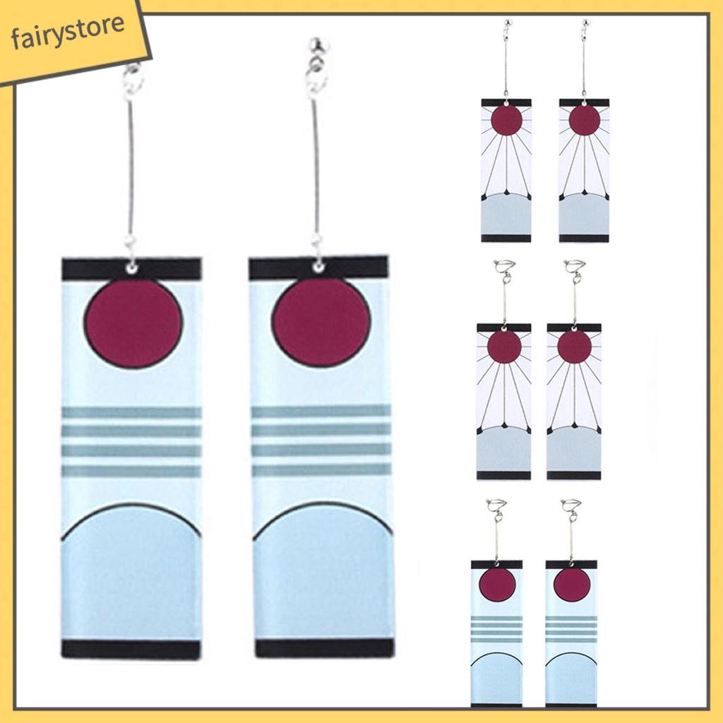 1 Đôi Khuyên Tai Acrylic Hóa Trang Tanjiro Sáng Tạo