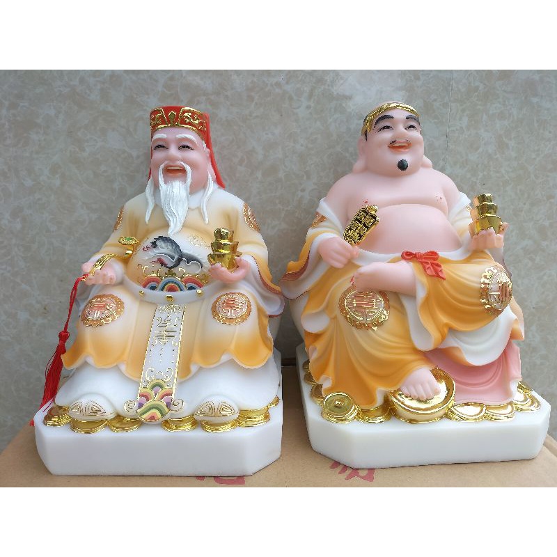 bộ tượng thần tài thổ địa đá 30cm