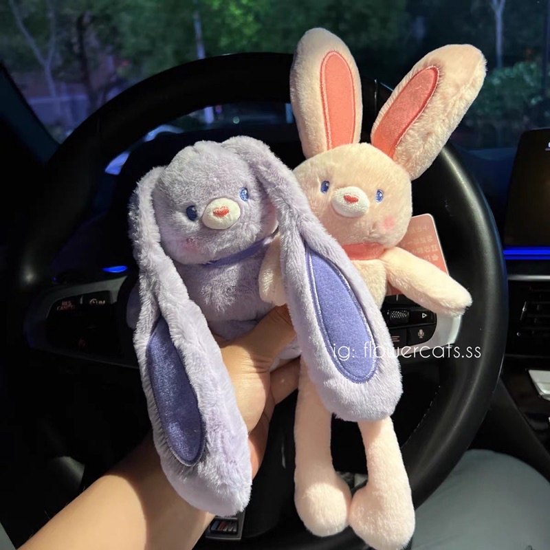 Đôi tai có thể cử động!Búp Bê Nhồi Bông Hình Thỏ Tai Dài Có Thể Kéo Chân Dùng Làm Quà Tặng Sinh Nhật Cho Bé