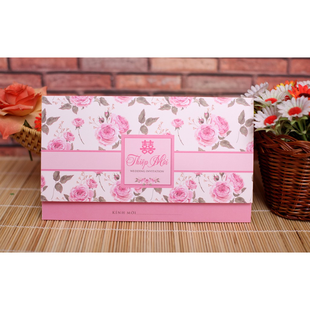 Thiệp cưới hiện đại - gập ba