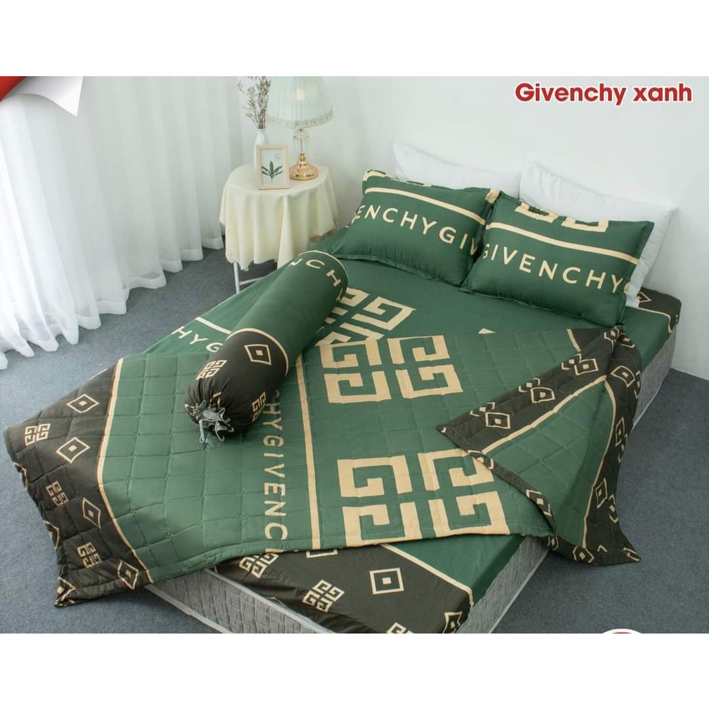 Bộ chăn hè ga gối kèm vỏ gối ôm 5 món 1m6x2m