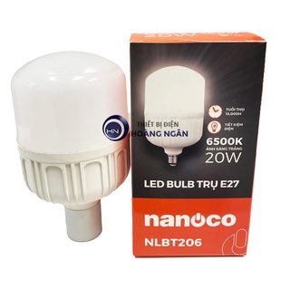 Bóng đèn led bulb trụ e27 20w ánh sáng trắng nanoco