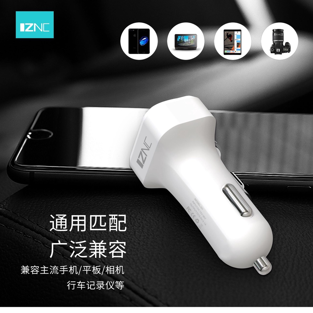 Tẩu sạc nhanh I31 3.1A 2cổng USB dùng trong xe ô tô