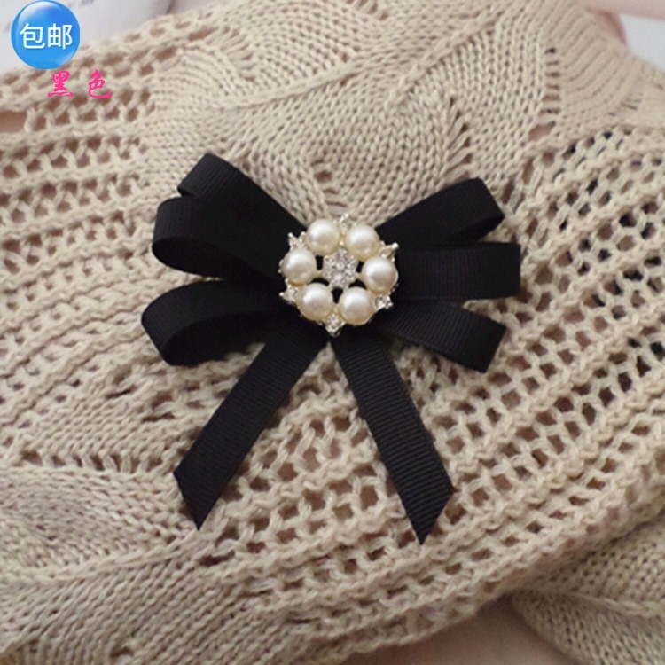 Tag Cài áo nơ lụa đơn giản sang trọng [HANN- Hoa cài áo, pk thời trang]