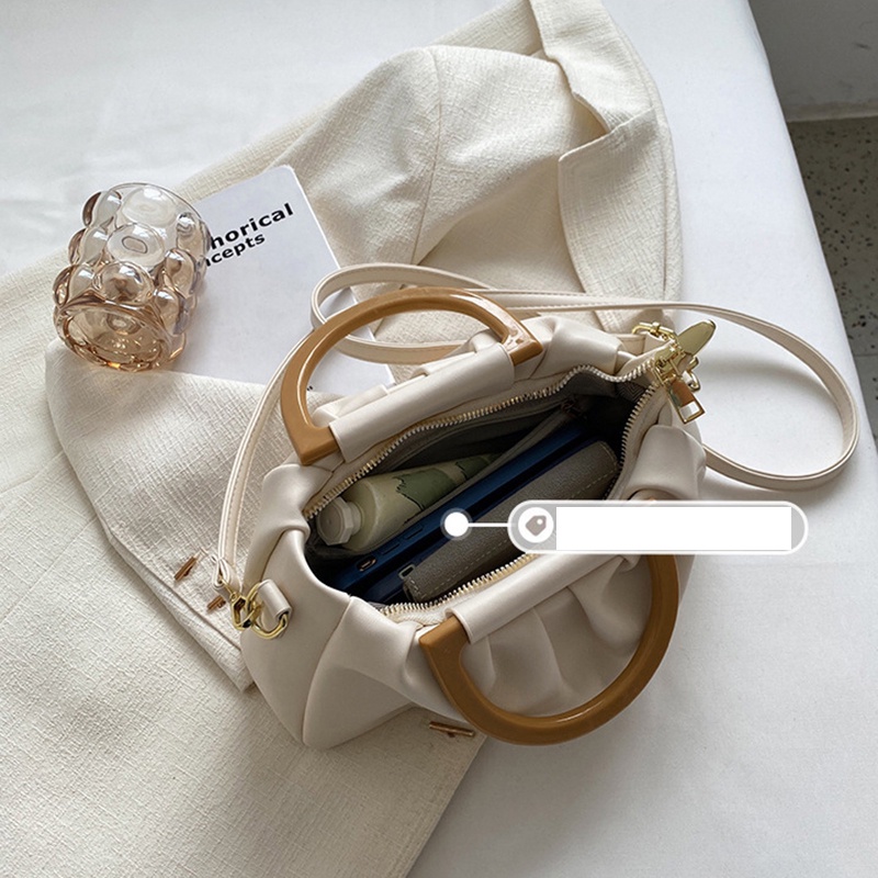 Túi đeo chéo IELGY hình dạng đám mây màu sắc đơn giản phong cách retro thời trang dành cho nữ