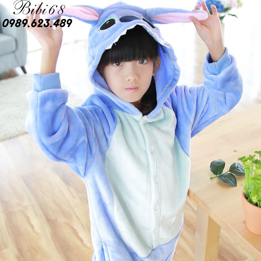 [mã BLUE5 giảm 5k] Bộ Đồ hình thú liền thân lông mịn Pijama dành Cho Người Lớn và Trẻ Em Hoạt Hình Cosplay