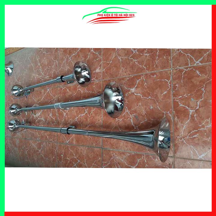 Còi hơi kèn hơi 1 loa mạ chrome 60cm/70cm điện áp 24V dùng cho ô tô xe máy
