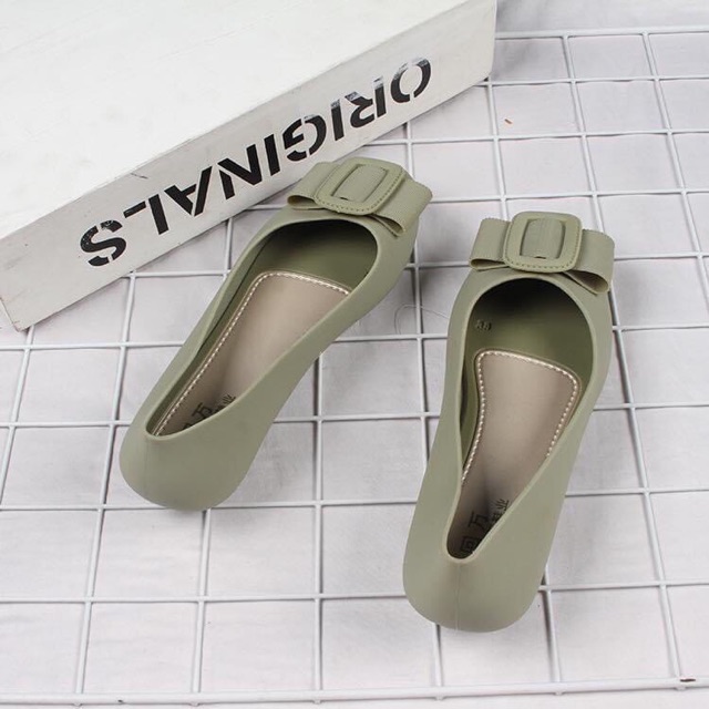 [RẺ VÔ ĐỊCH] GIÀY BÚP BÊ CAO SU NƠ VUÔNG 4 MÀU CỰC HÓT KÈM ẢNH THẬT | BigBuy360 - bigbuy360.vn