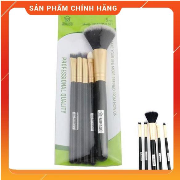 [ Có Sẵn] Bộ Cọ Trang Điểm 5 Cây - Miraso Make Up Brush Set 5Pcs _mỹ phẩm chính hãng _anhthucosmetic