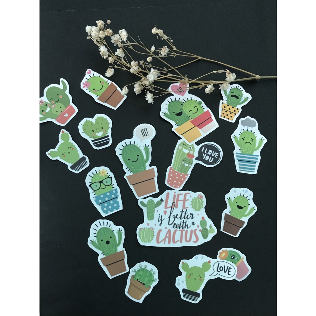 Sticker dán chủ đề hoa lá, cỏ cây vintage
