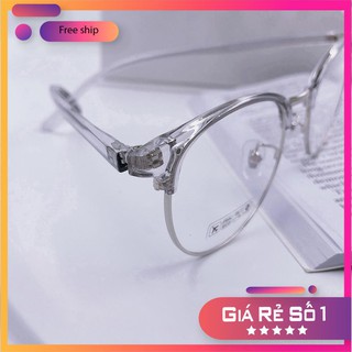 [Free Ship] Gọng kính nửa viền nhựa dẻo hợp kim Hàn Quốc - gọng kính cận nam nữ cao cấp MS103 [Xả Kho]