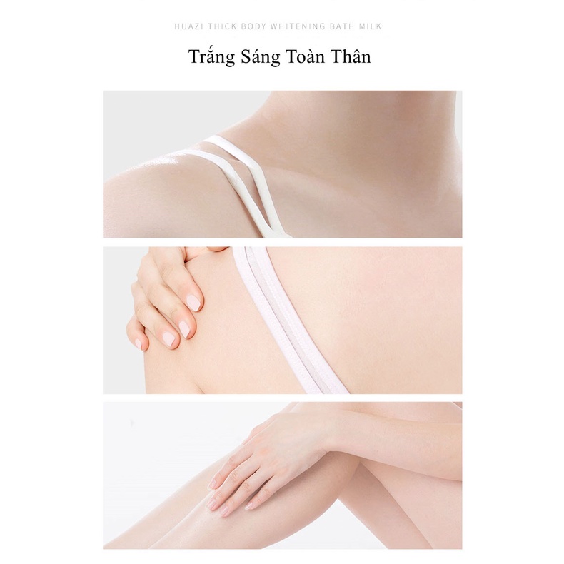 HUAZINONG Sữa Tắm Trắng Da Toàn Thân Nuôi Dưỡng Từ Sâu Bên Trong Giúp Da Sáng Mịn hơn