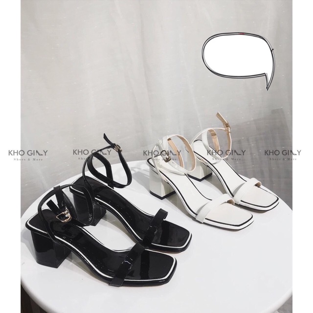 [Freeship] Sandal gót vuông phối viền đẹp lạ