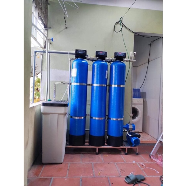 Hệ thống lọc nước 4 cấp lọc tự động sục rửa 1m3/h