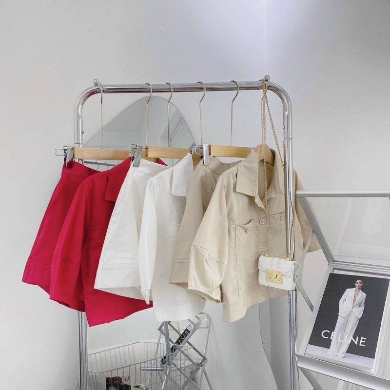 ❤❤Set áo crop tay bồng + short 3m ❤️❤️