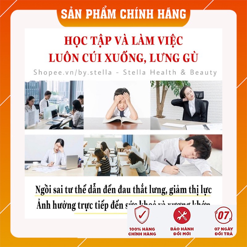 Đai Chống Gù Lưng Cao Cấp Thông Minh Giảm Cận Thị Cảm Ứng Rung Nhật Bản Cho Trẻ Em và Người Lớn