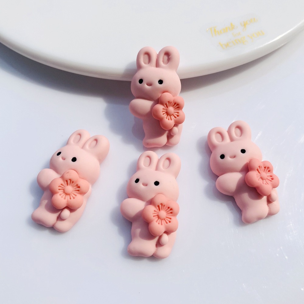 Set 10 Phụ Kiện Kẹp Tóc/Điện Thoại Bằng Nhựa Resin Hình Chú Gấu/Ếch/Bé Gái Dễ Thương DIY