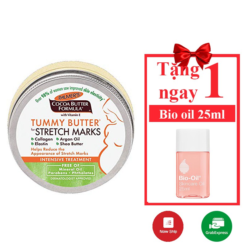 [Tặng dầu rạn] Palmer's - Bơ đậm đặc ngăn ngừa rạn da giai đoạn cuối thai kì và sau sinh Tummy Butter Stretch Marks 125g