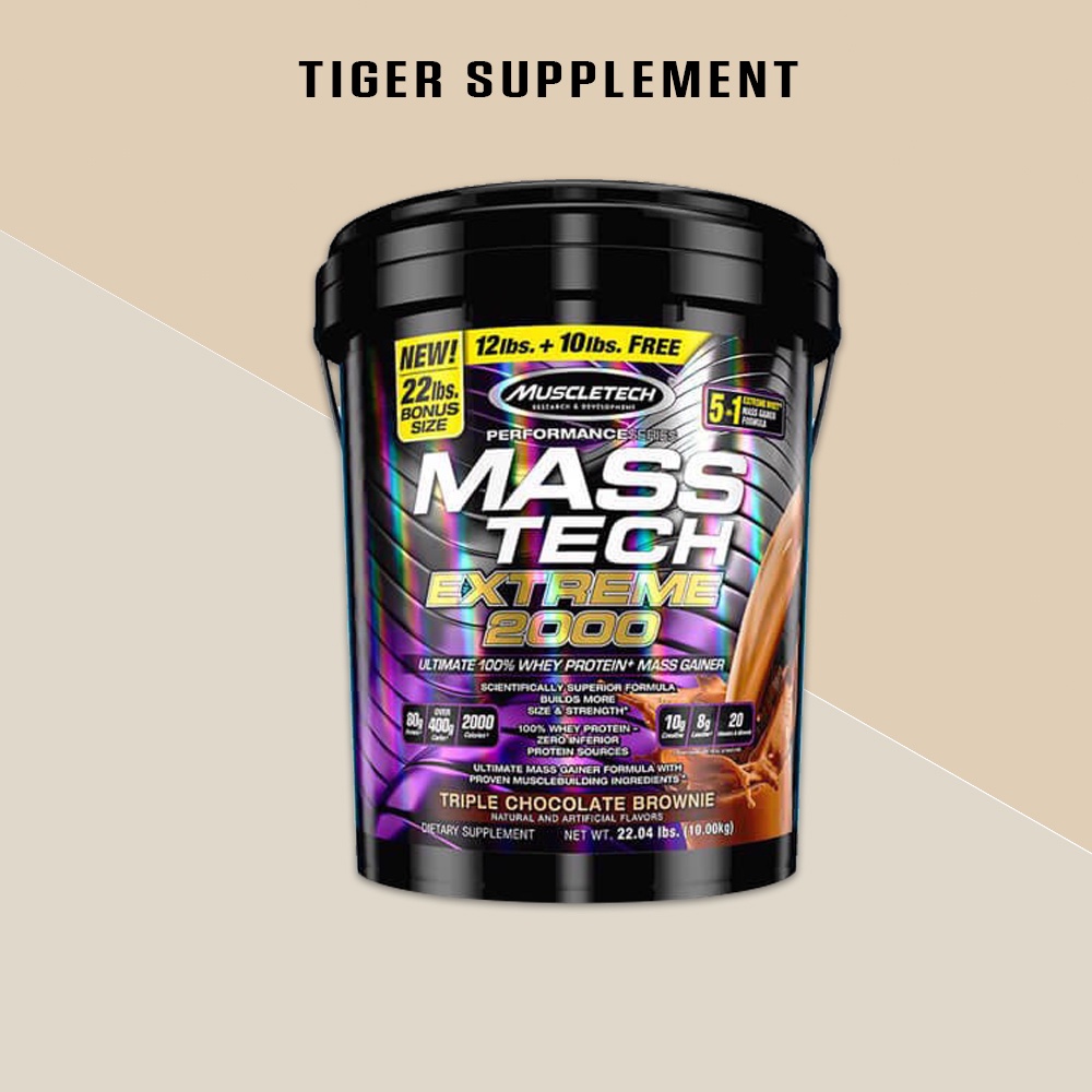 Mass Tech Extreme 2000 (22lbs) - Sữa tăng cân hấp thu nhanh của Mỹ - MuscleTech Mass Tech 2000