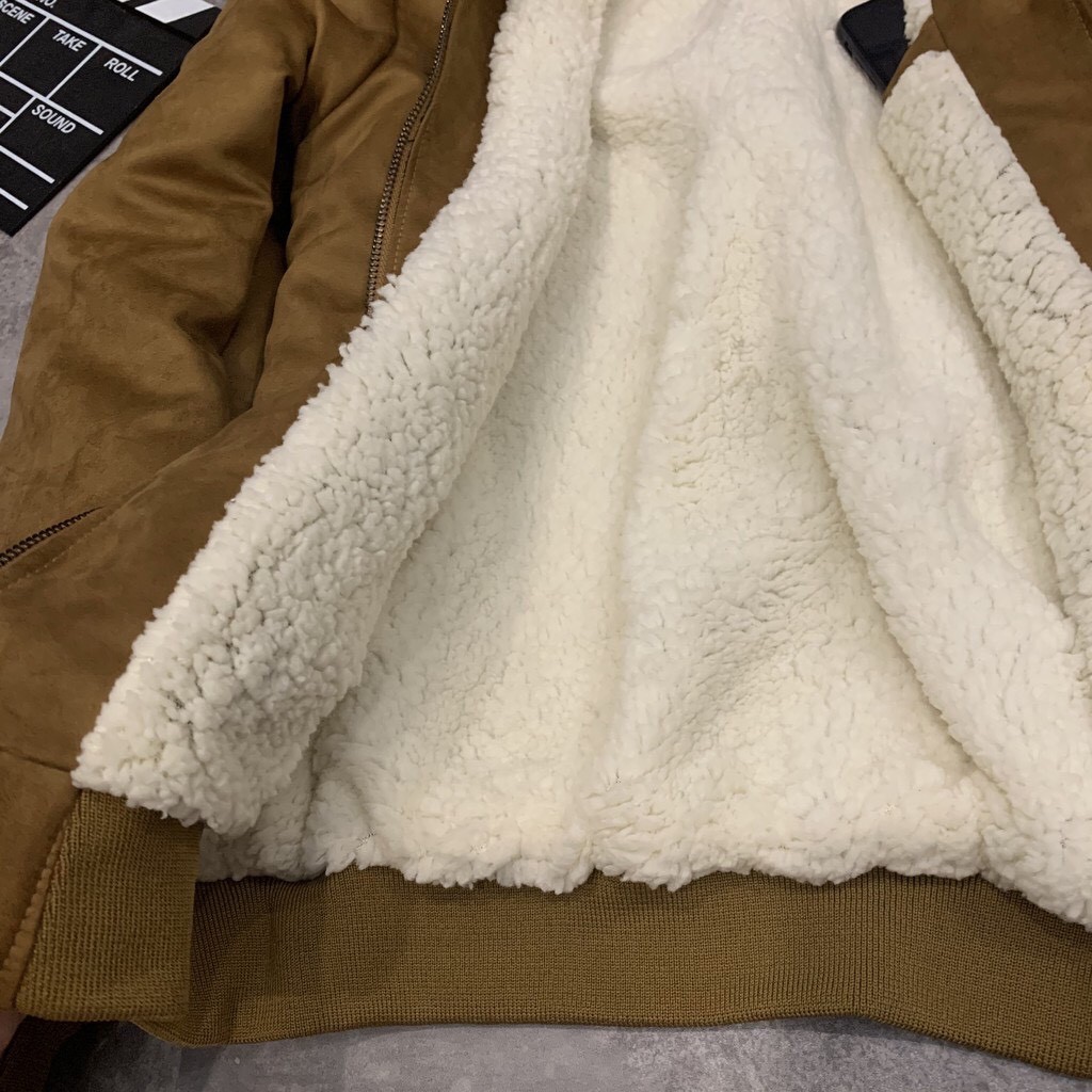 Áo Khoác Nam Bomber Da Lộn Lót Lông Cừu Siêu Ấm, Lịch Lãm Trẻ Trung, Hàng Đẹp Loại 1 [Nhập mã XEKOFREES Freeship] | BigBuy360 - bigbuy360.vn