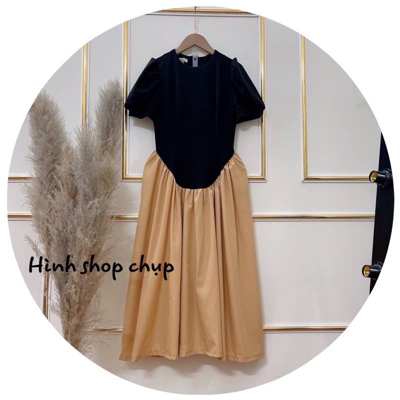 Đầm maxi đi biển cổ LỌ TRÒN  phong cách retro Pháp size S M L