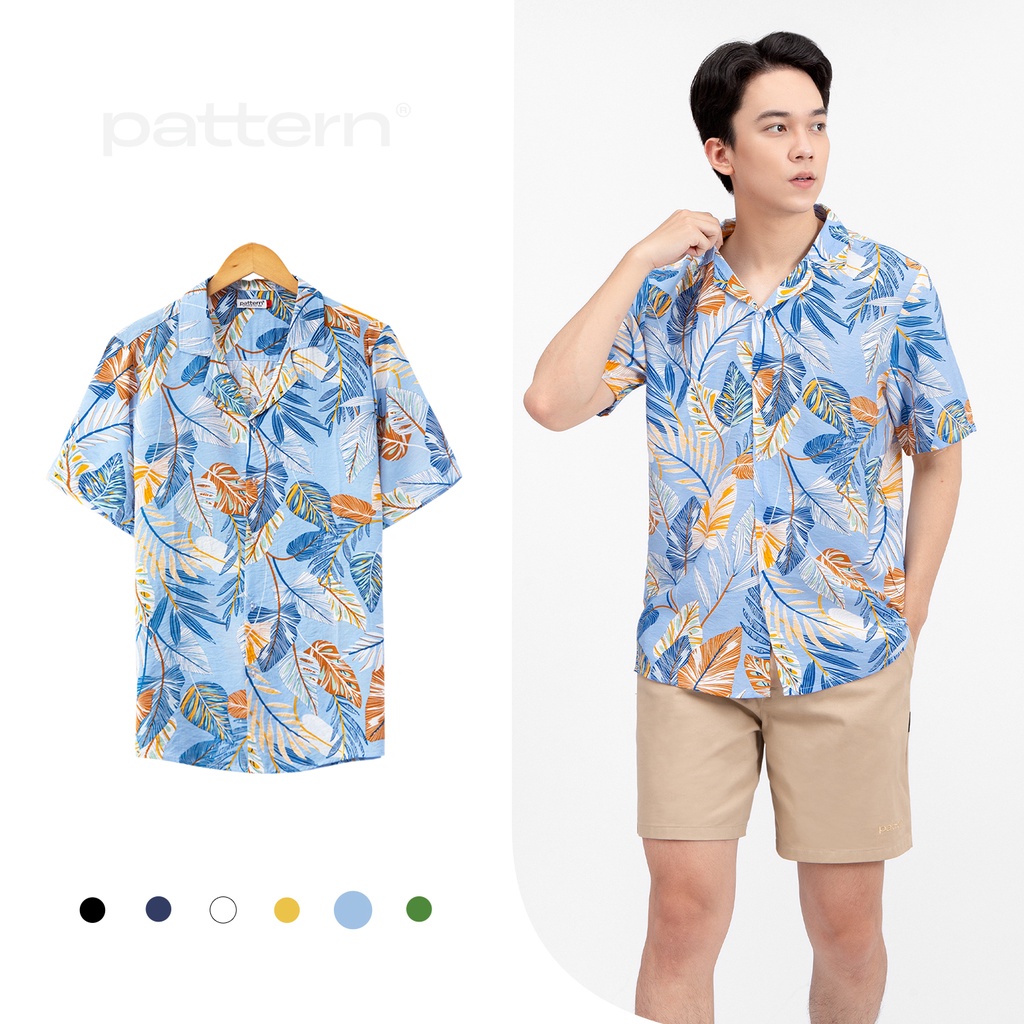 Áo sơ mi họa tiết PATTERN Cuban shirt hoa lá đi biển PA011