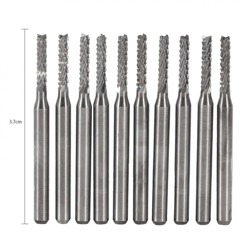 Bộ 10 mũi khoan màu bạc dài 37mm đường kính 2mm