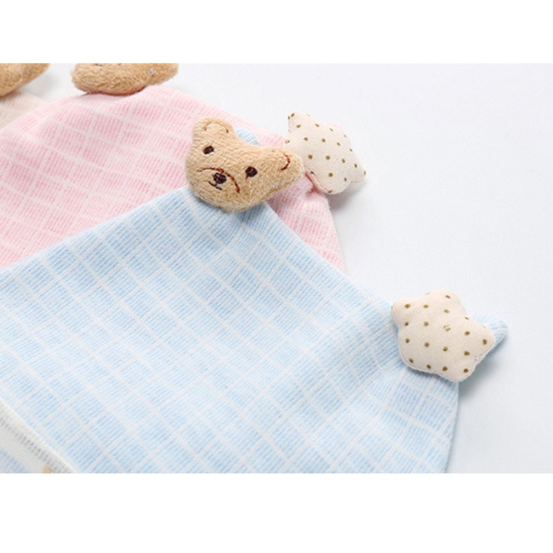 Mũ Trùm Đầu Bằng Cotton Mềm Mại Hình Tai Gấu Ngôi Sao / Gấu Dễ Thương Cho Bé 0-3 Tháng Tuổi