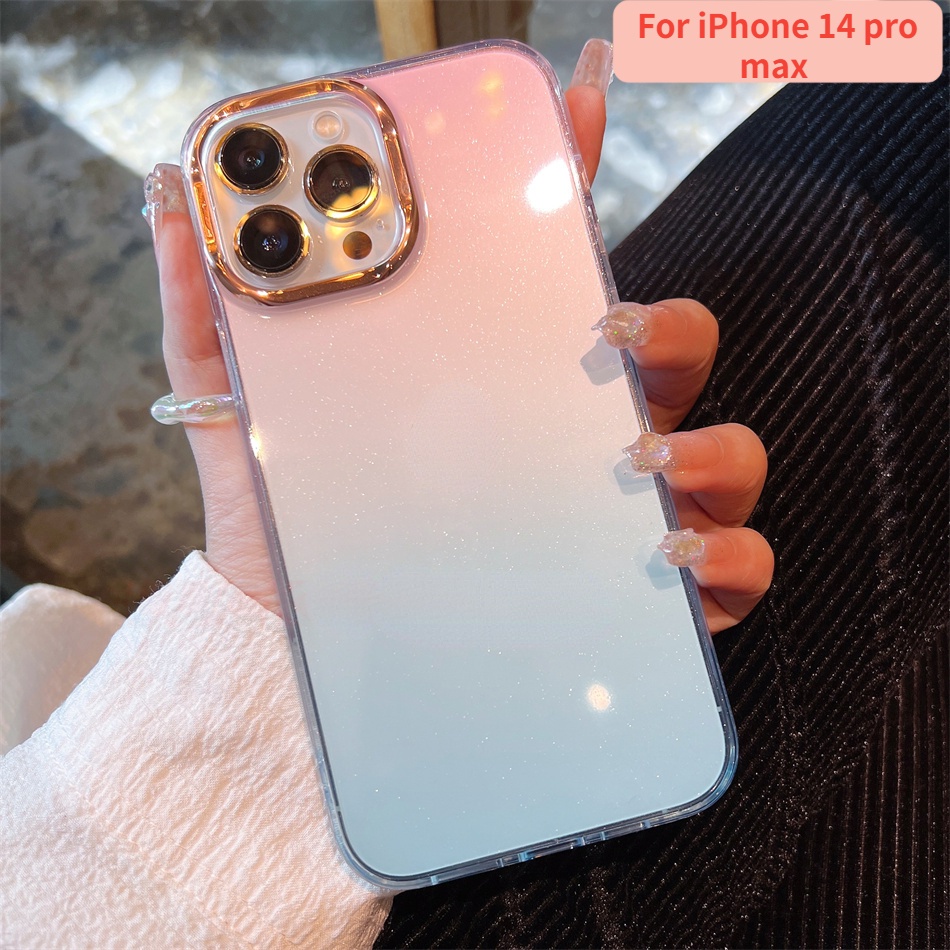 Ốp Điện Thoại TPU Hai Màu gradient Lấp Lánh Cho Iphone14 Pro Max 13 12 11 Pro Max