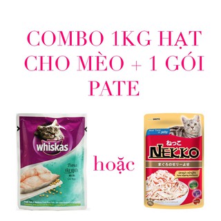Combo thức ăn hạt + pate cho mèo