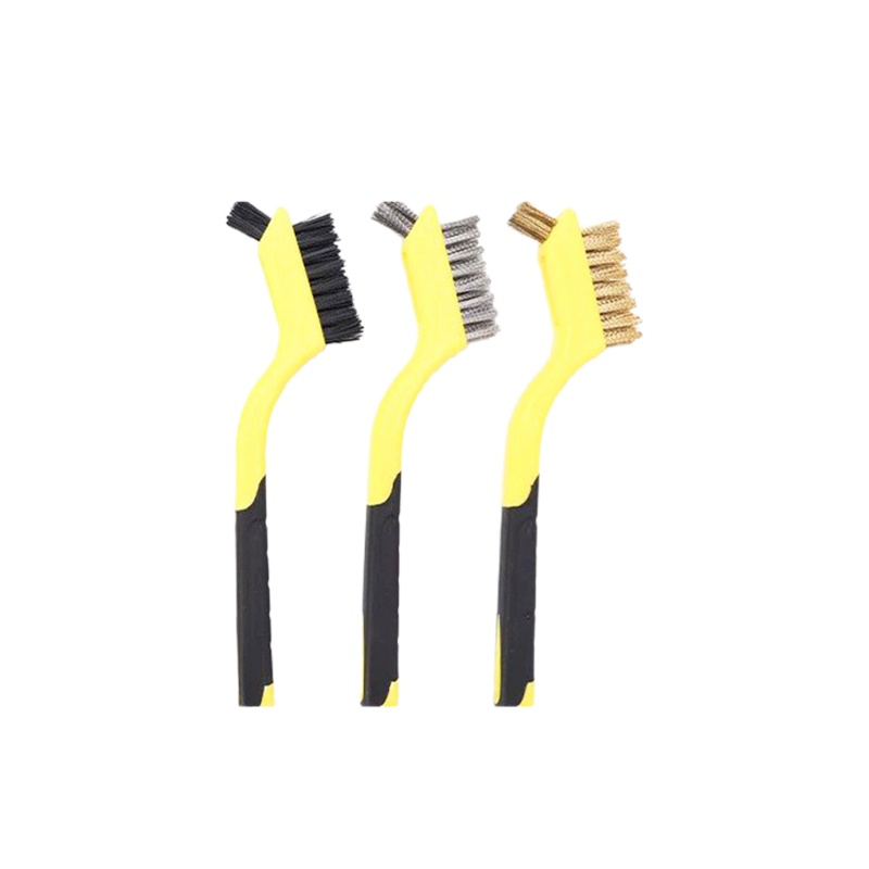 Bộ 3 Bàn Chải Sợi Dây Vệ Sinh Bếp Ga Với Tay Cầm Cong