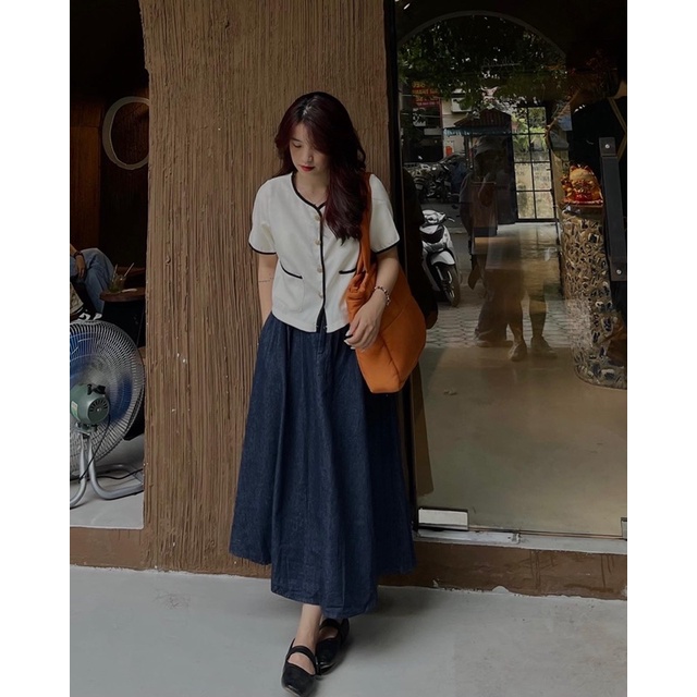 CHÂN VÁY BÒ SIÊU ĐẸP 2 MÀU