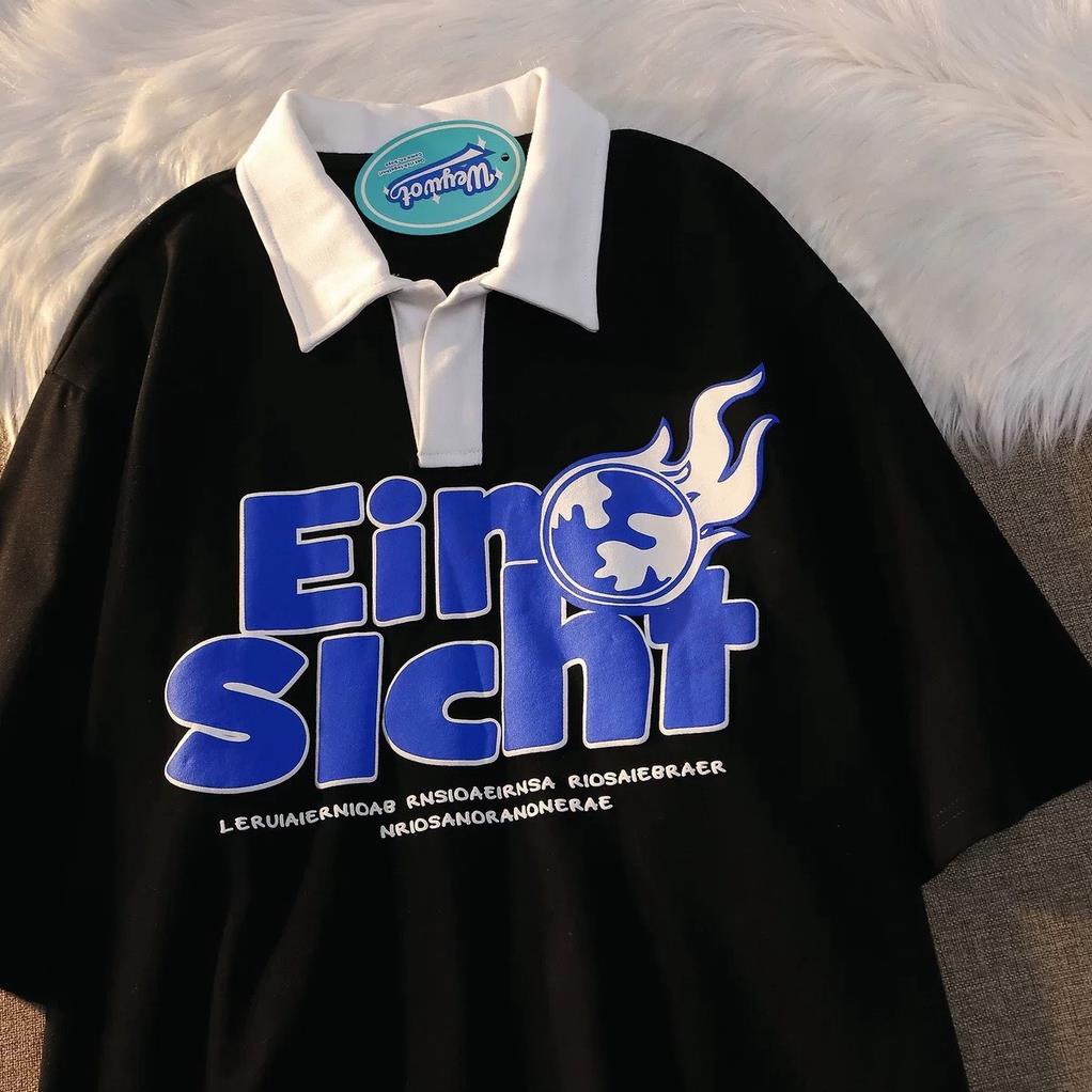 Áo Thun Polo Nam Nữ  Form Rộng Cổ Bẻ EIN Vải Dày Mịn Thoáng Mát Thiết Kế Thời Trang Kiểu Dáng Năng Động