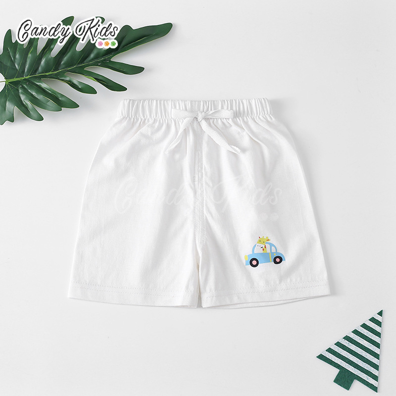 Quần Short Vải Cotton Màu Trơn Thời Trang Mùa Hè Cho Bé 1-7 Tuổi