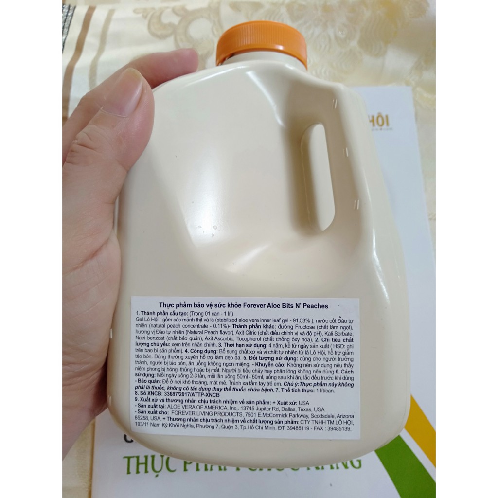 [CHÍNH HÃNG] Nước Lô Hội, Nước Ép Quả Đào Aloe Bits N' Peaches #077Flp. 1 lít