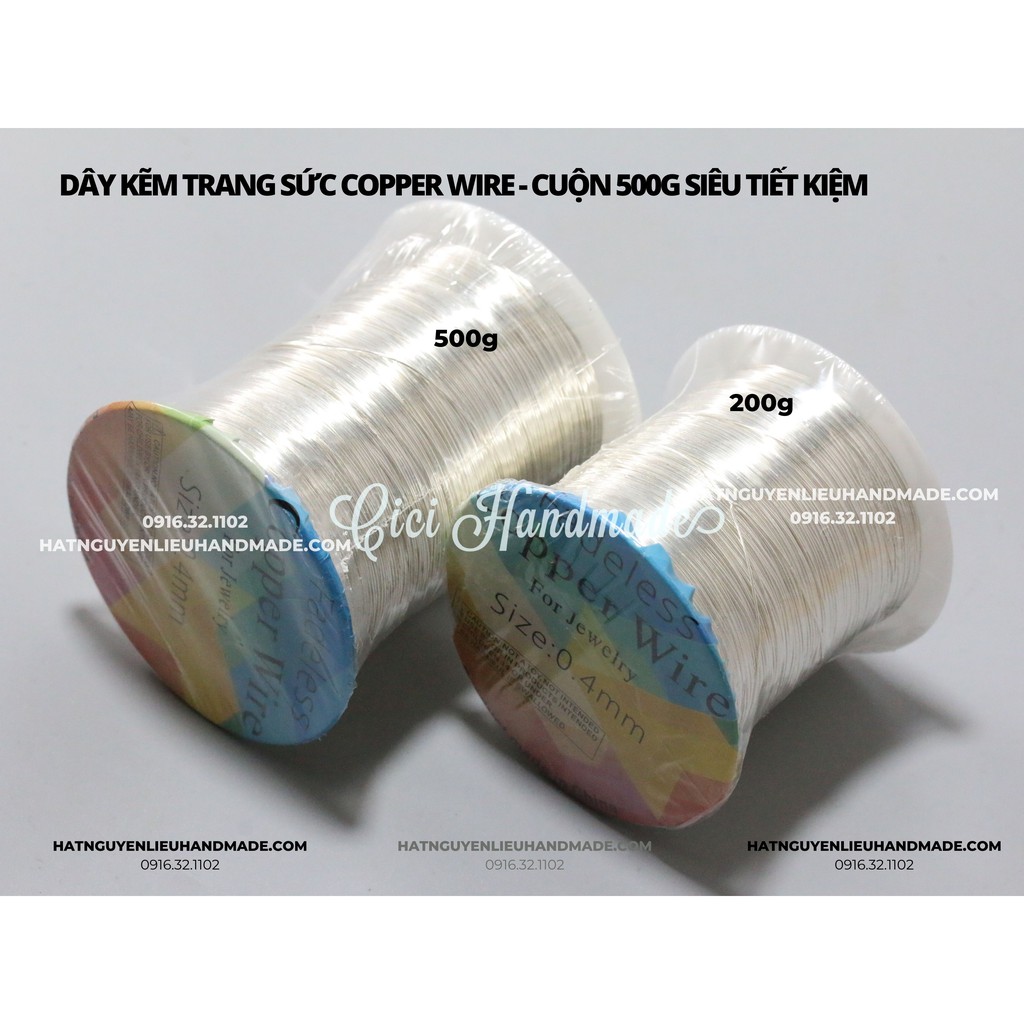 Dây kẽm trang sức Copper Wire -Cuộn lớn tiết kiệmDIY Cici handmade (cam kết không gỉ) phụ kiện cô dâu phụ kiện trang sức