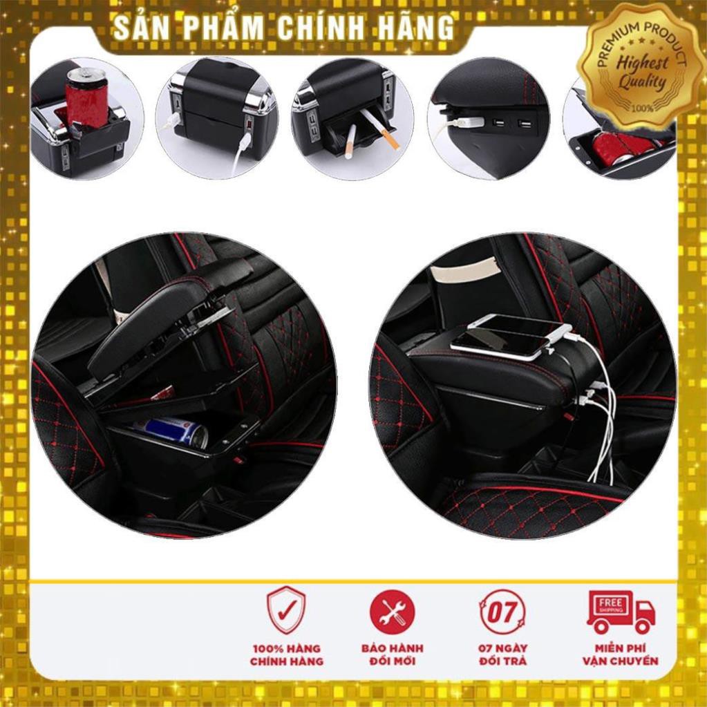Hộp tỳ tay cho xe CHEVROLET CRUZE - 7 cổng usp, 2 ngăn đựng đồ tiện ích - quà tặng cây thông thơm treo xe