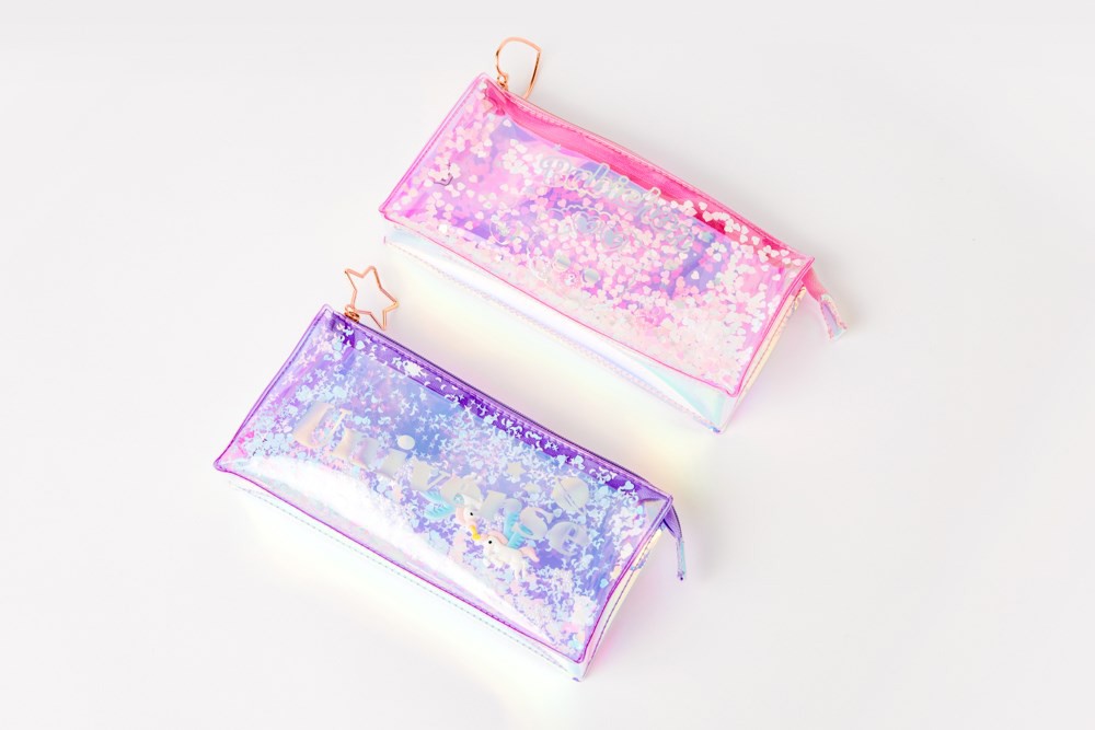 Túi Đựng Viết Hologram ARTBOX Hàn Quốc Màu Tím Phối Kim Tuyến