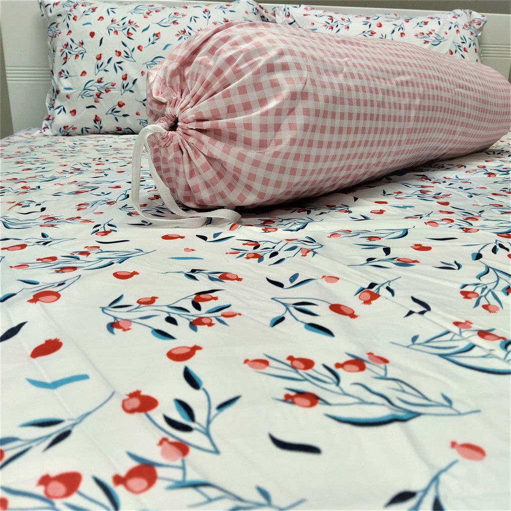 Bộ Chăn Ga Giường Accasa 03-05 Món Cotton Poly Flower SHY SHY NECTAR 550 Sợi Chống Phai Nhăn Xù Lông Malaysia Chính Hãng