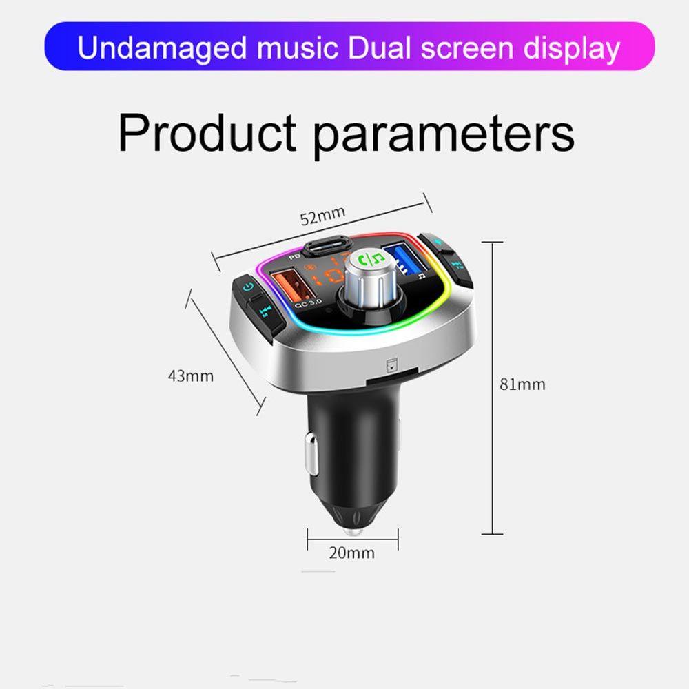 Cốc Sạc USB Kép Kiêm Máy Nghe Nhạc MP3 FM Kết Nối Bluetooth Rảnh Tay Có Đèn LED